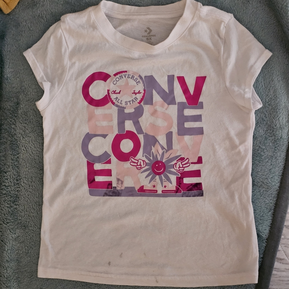 Converse White and Pink Graphic Tee and Shorts Set - Picture 6 of 8